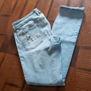American Eagle Light Blue Ripped Skinny Jeans